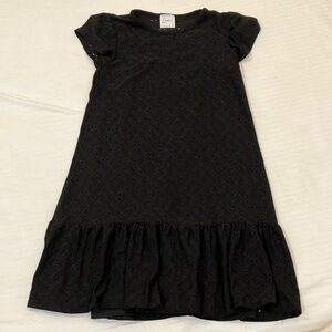 Living by Olivia Rae Black Ruffled short Sleeve eyelet fabric Mini Dress